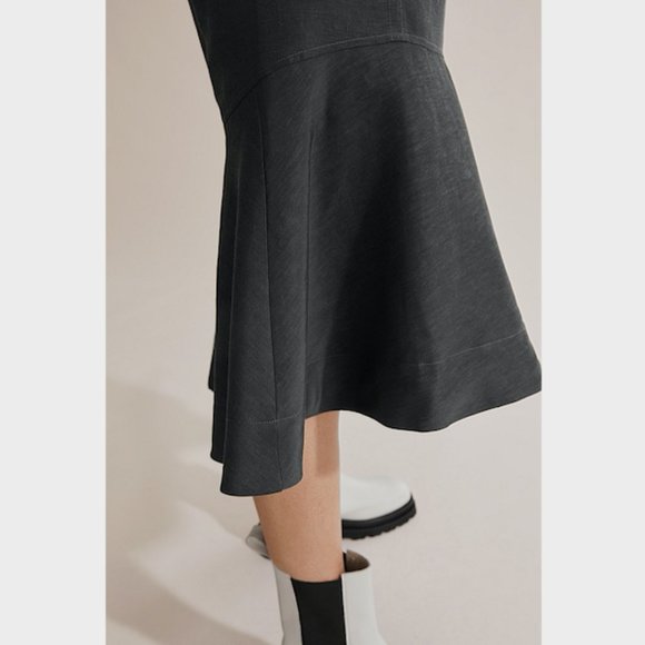 SOLD Country Road Dark Grey Linen Frill Hem Skirt 6 - Picture 12 of 12